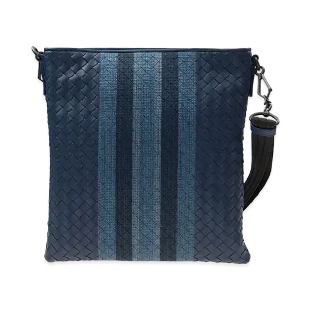 Bottega Veneta Lambskin Crossbody Bag "Blue"