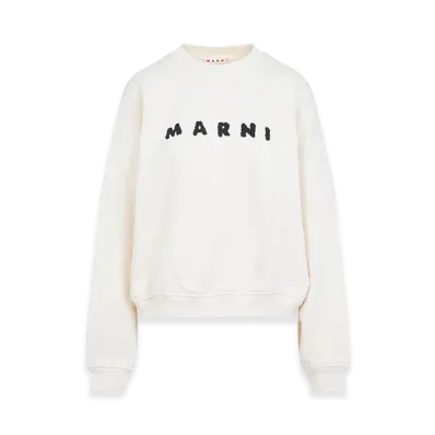 MARNI Women's Logo Print Sweatshirt "Ivory"