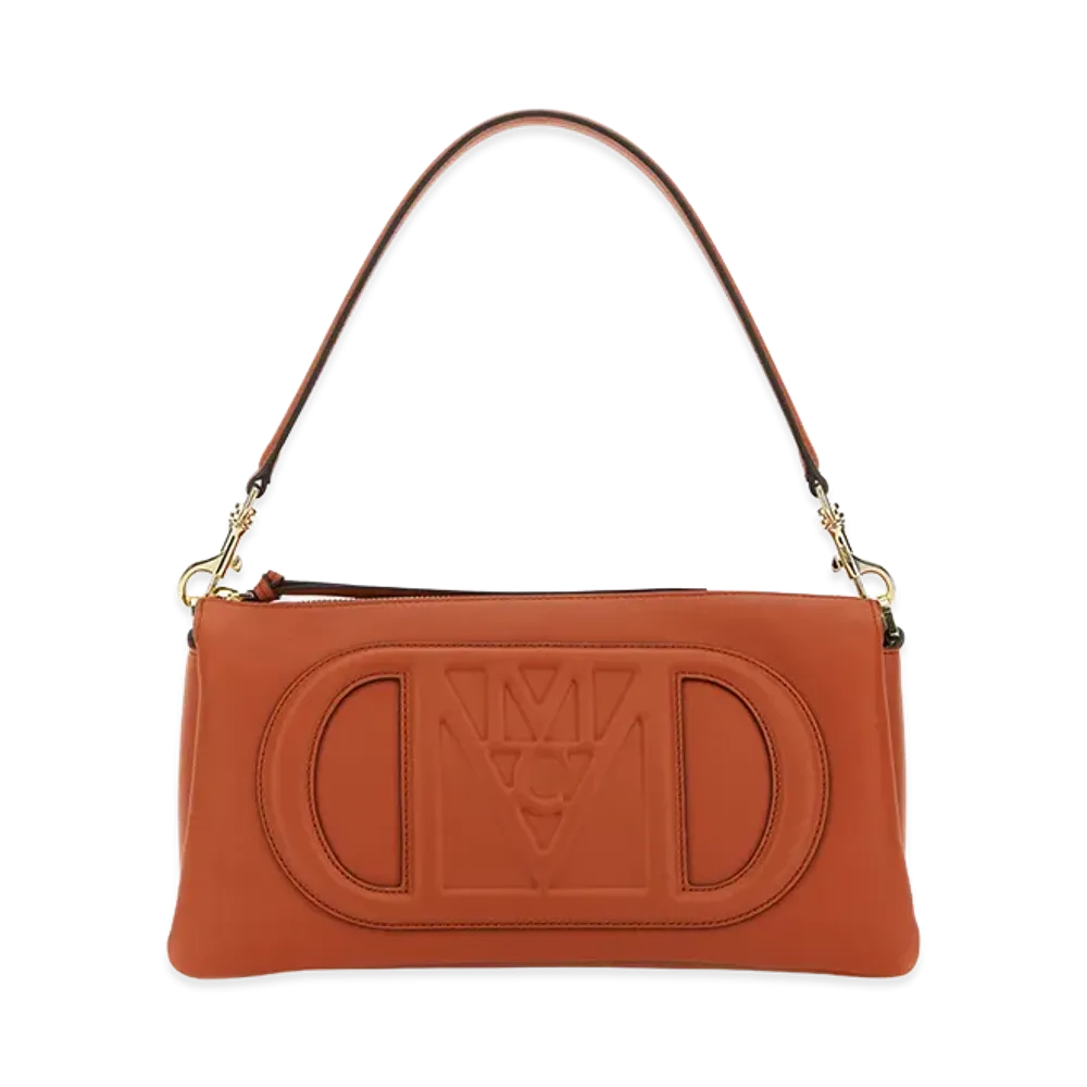 MCM Brick Leather Mode Travia Small Shoulder Bag "Orange"