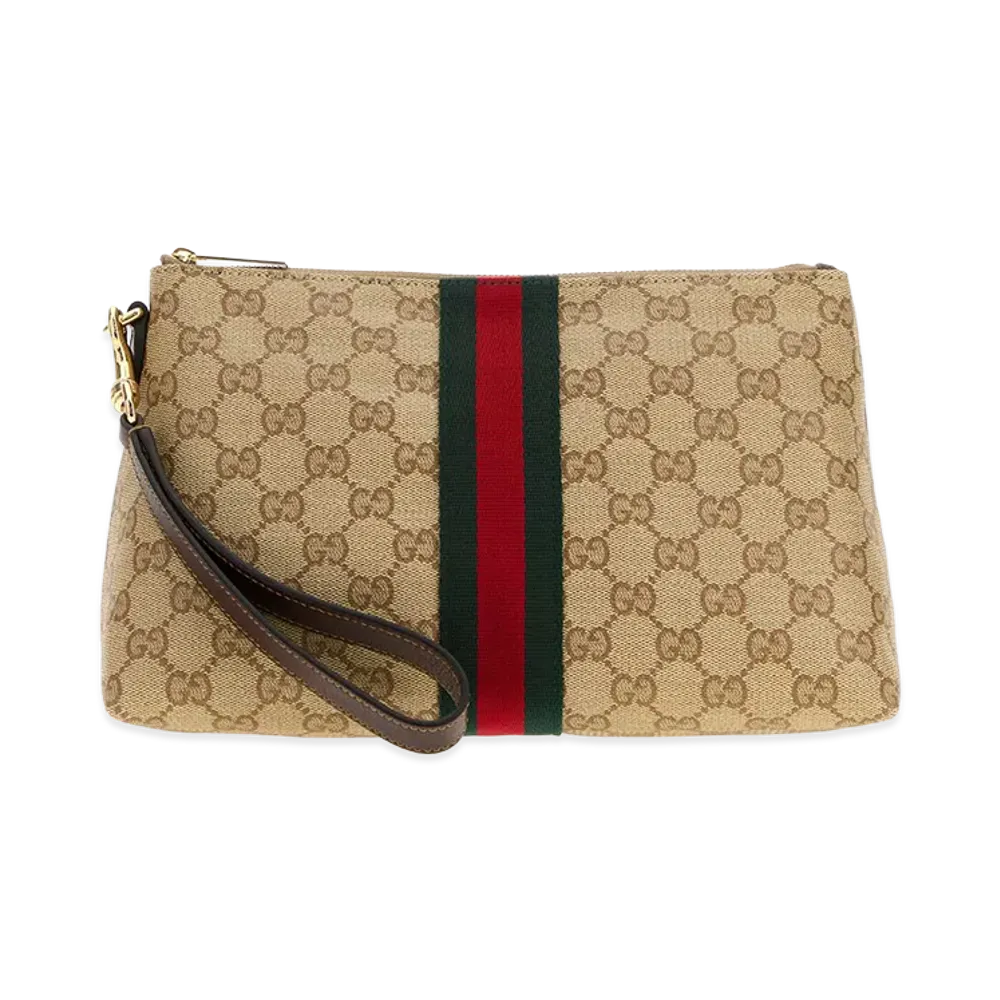 GUCCI GG Canvas Small GG Clutch "Bordeaux"