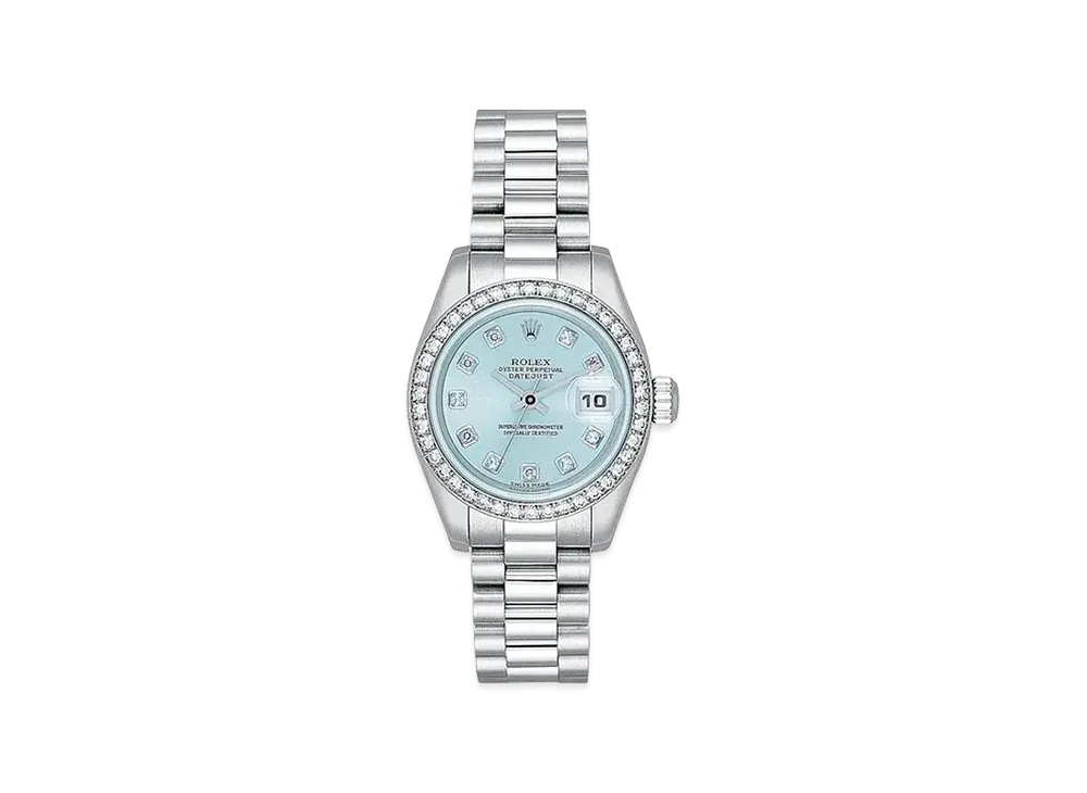 ROLEX Lady-Datejust 10P Diamonds "Ice Blue/Platinum"