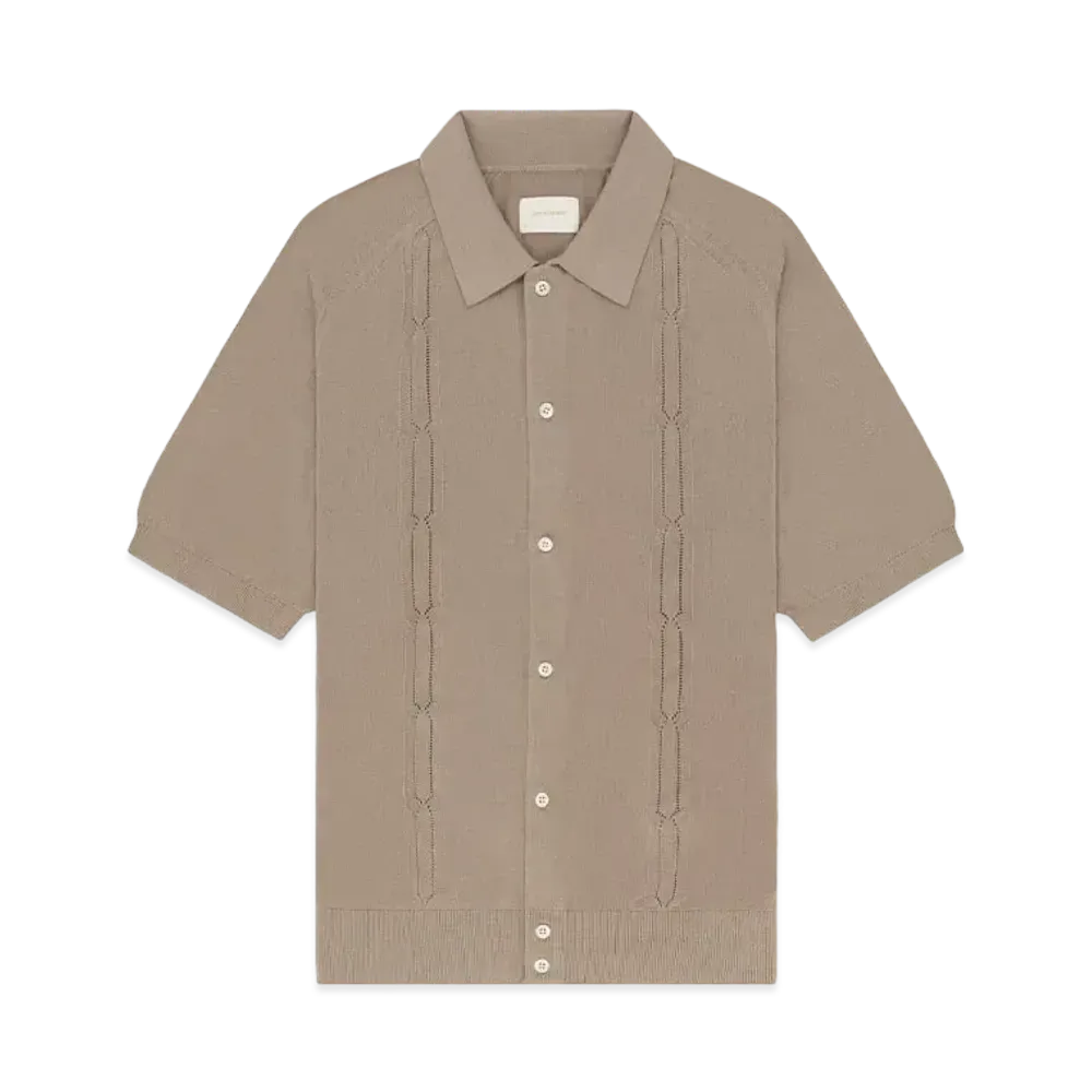 Aime Leon Dore Pointelle Polo Cardigan "Taup"