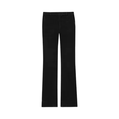 Saint Laurent Women's Bootcut Pants in Corduroy "Black"