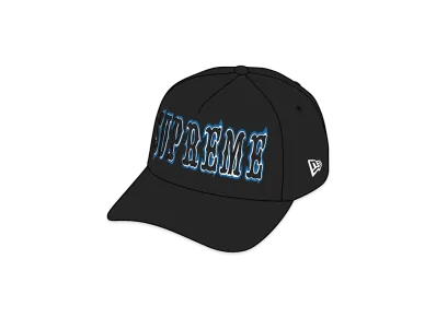 Supreme Gothic Outline Adjustable New Era "Black"