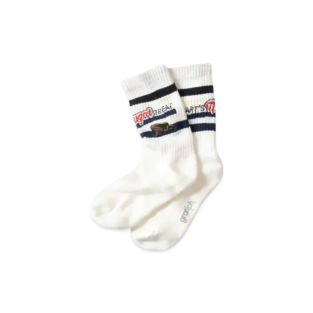 graniph x Stranger Things Dirt Middle Socks "White"