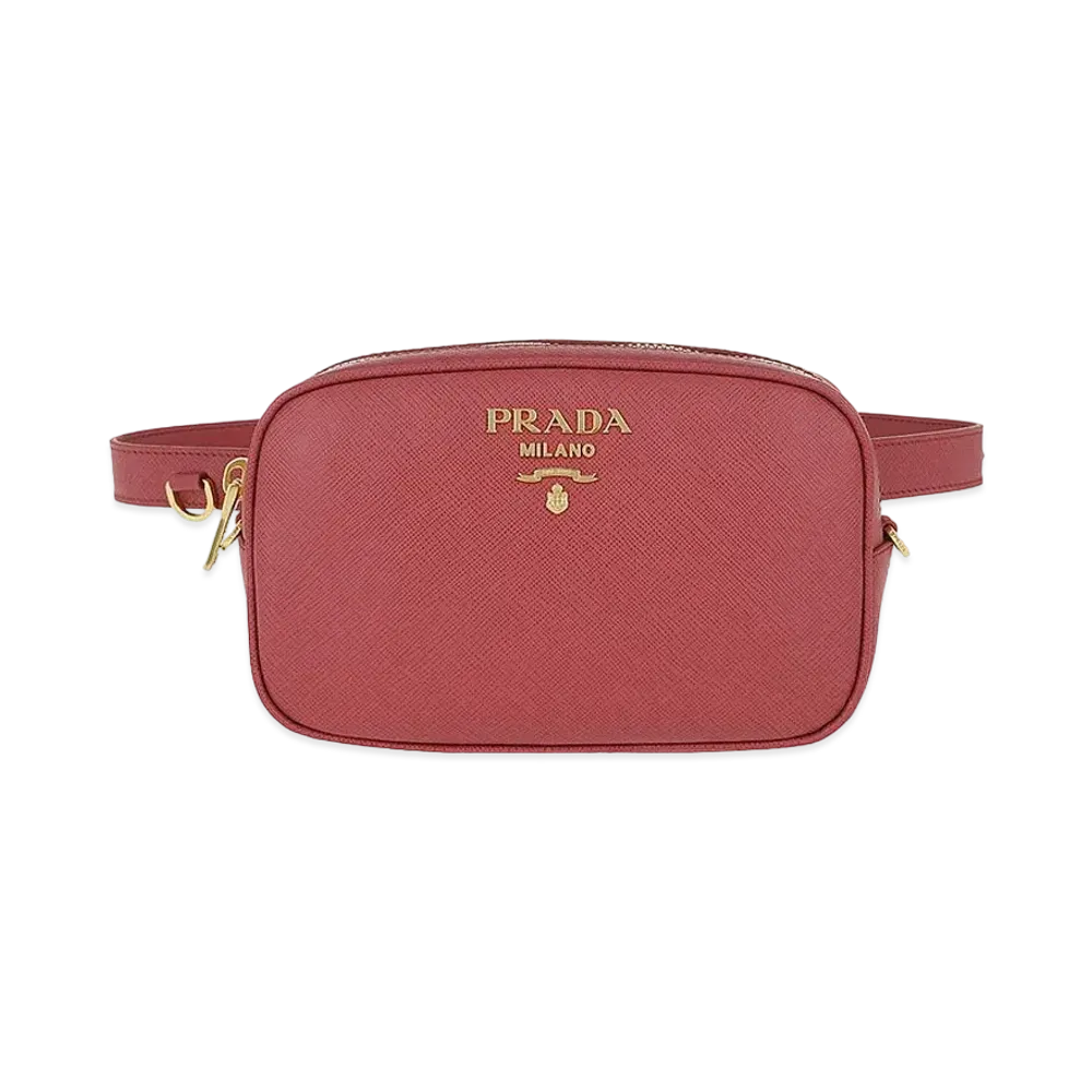 PRADA Saffiano Leather Belt Bag "Pink"