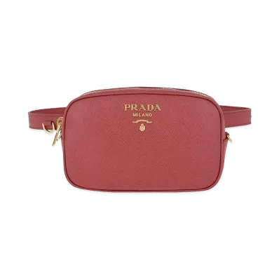 PRADA Saffiano Leather Belt Bag "Pink"