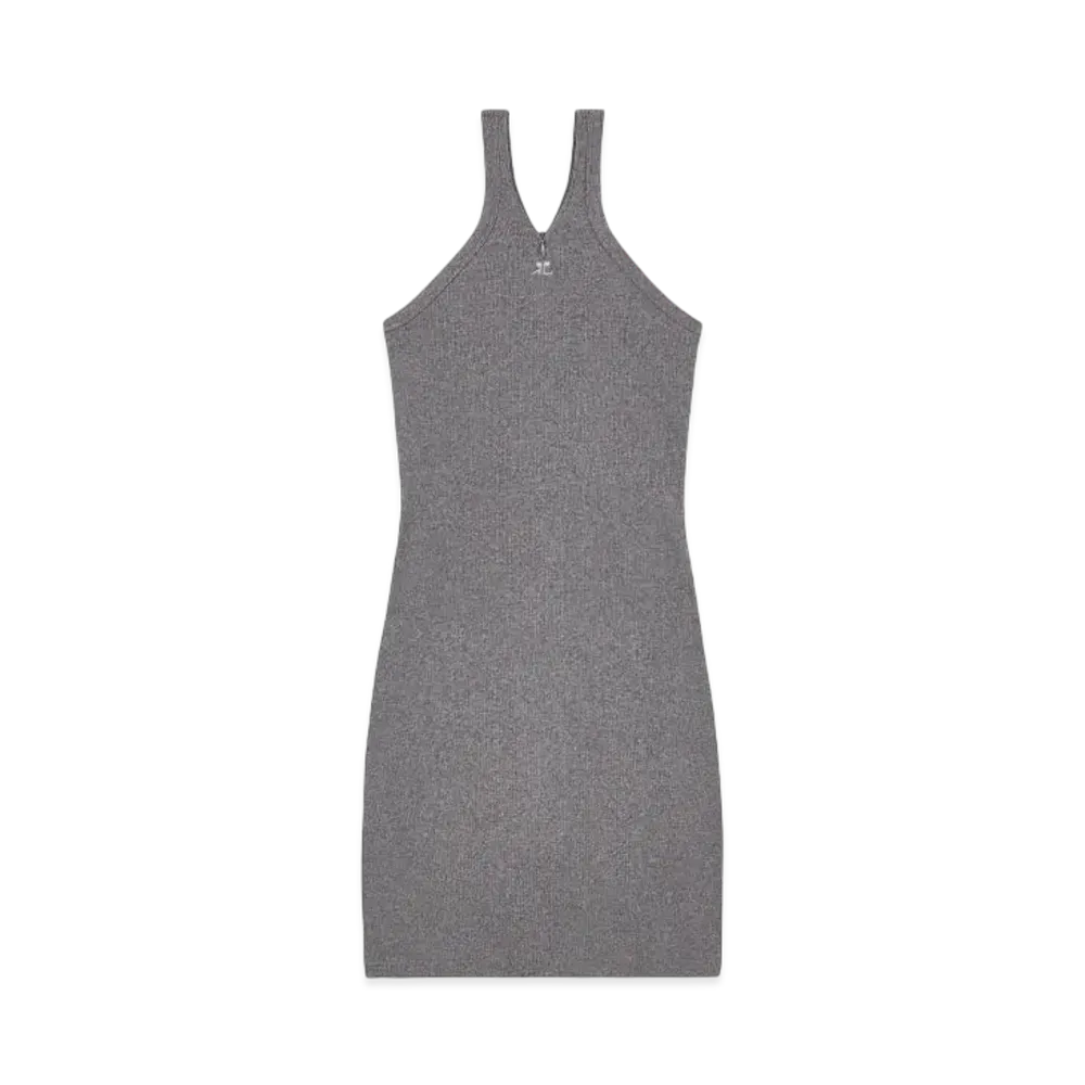 Courreges Criss Cross 90'S Mini Dress "Dark Heather Grey"