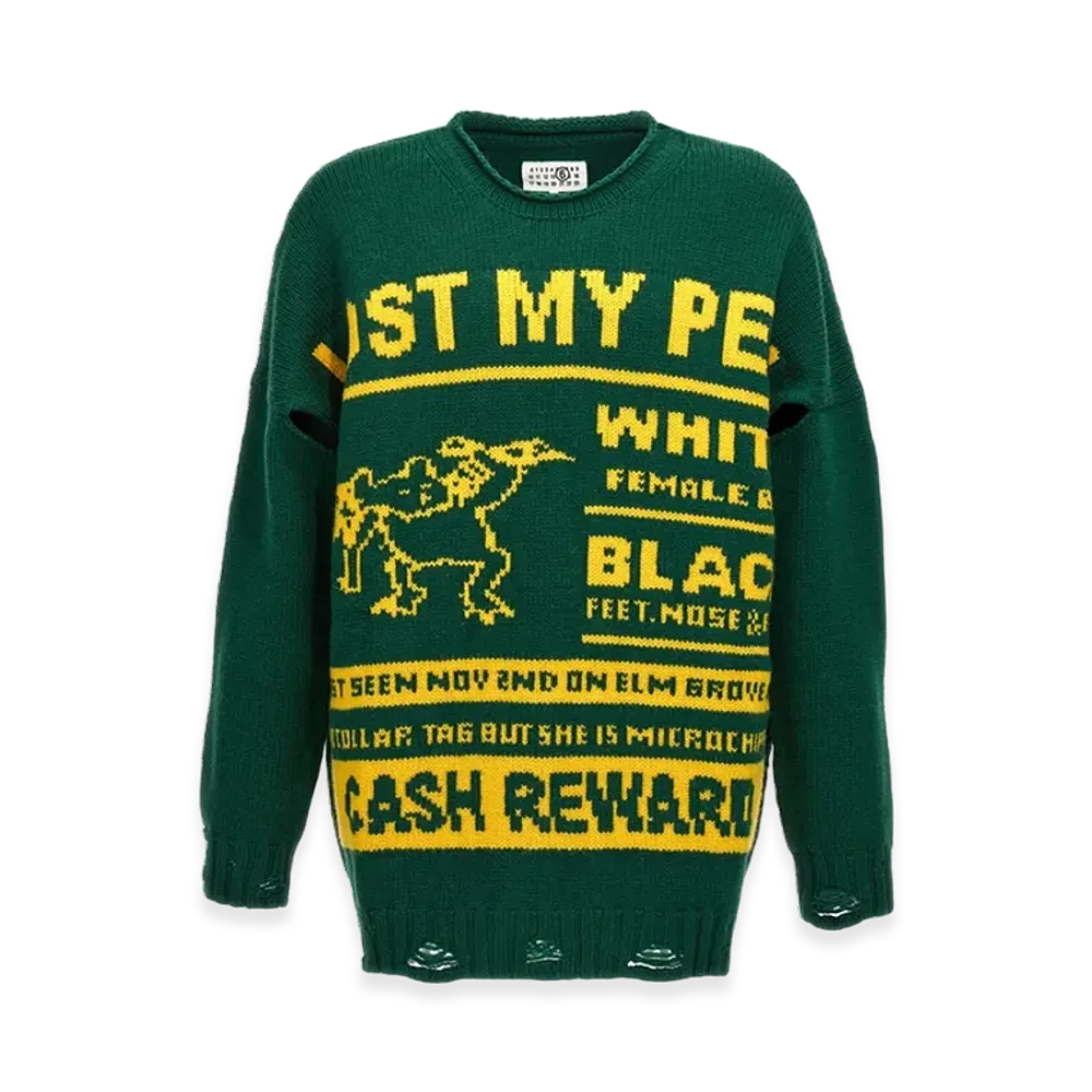 MM6 Maison Margiela Graphic Jacquard Wool Knit "Green"