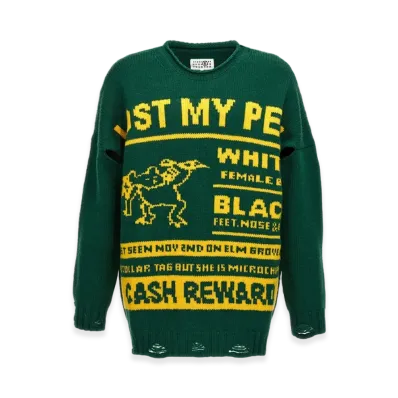 MM6 Maison Margiela Graphic Jacquard Wool Knit "Green"