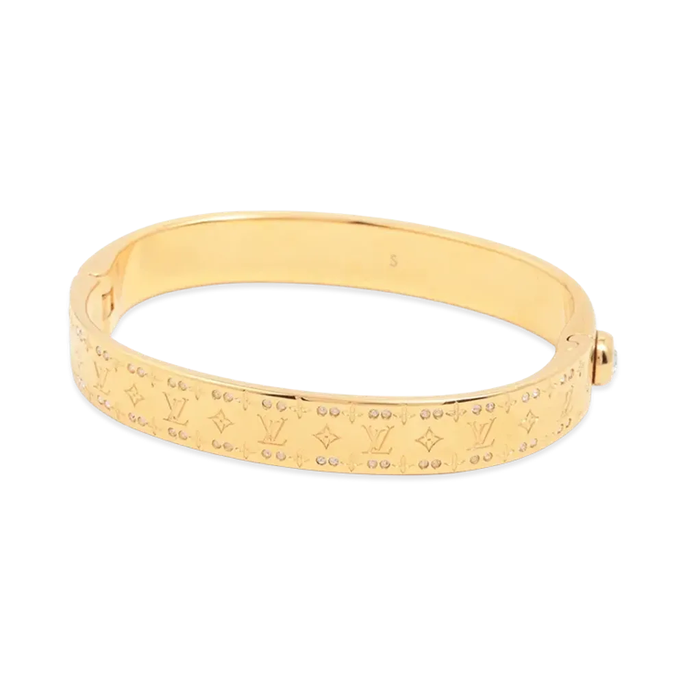Louis Vuitton Nanogram Strass Rigid Bracelet "Gold"