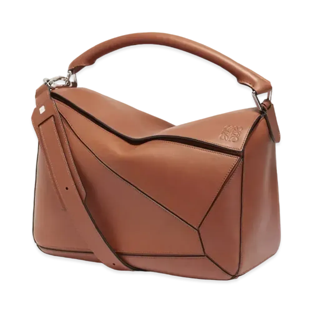 LOEWE Large Puzzle Bag In Natural Calfskin "Rust Color"