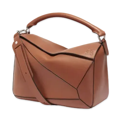 LOEWE Large Puzzle Bag In Natural Calfskin "Rust Color"
