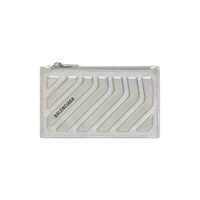 BALENCIAGA Car Long Coin & Card Holder Metallized "Silver"