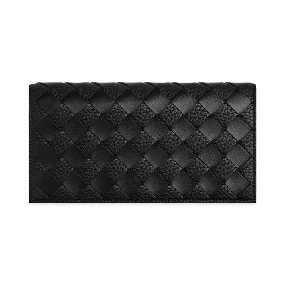 Bottega Veneta Intrecciato Long Wallet with Coin Purse "Black"
