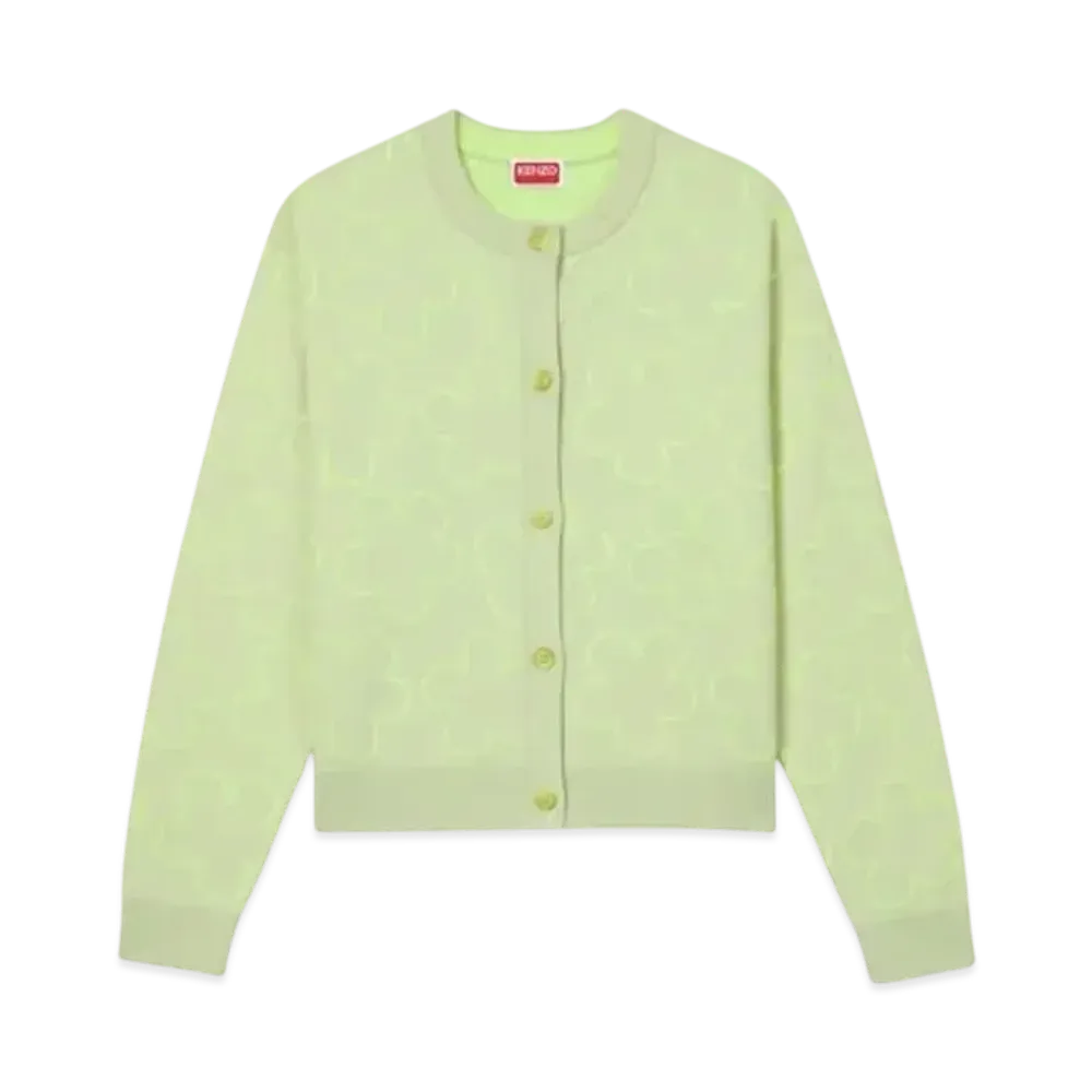 KENZO 'HANA DOTS' Embroidery Cardigan "Lemon"