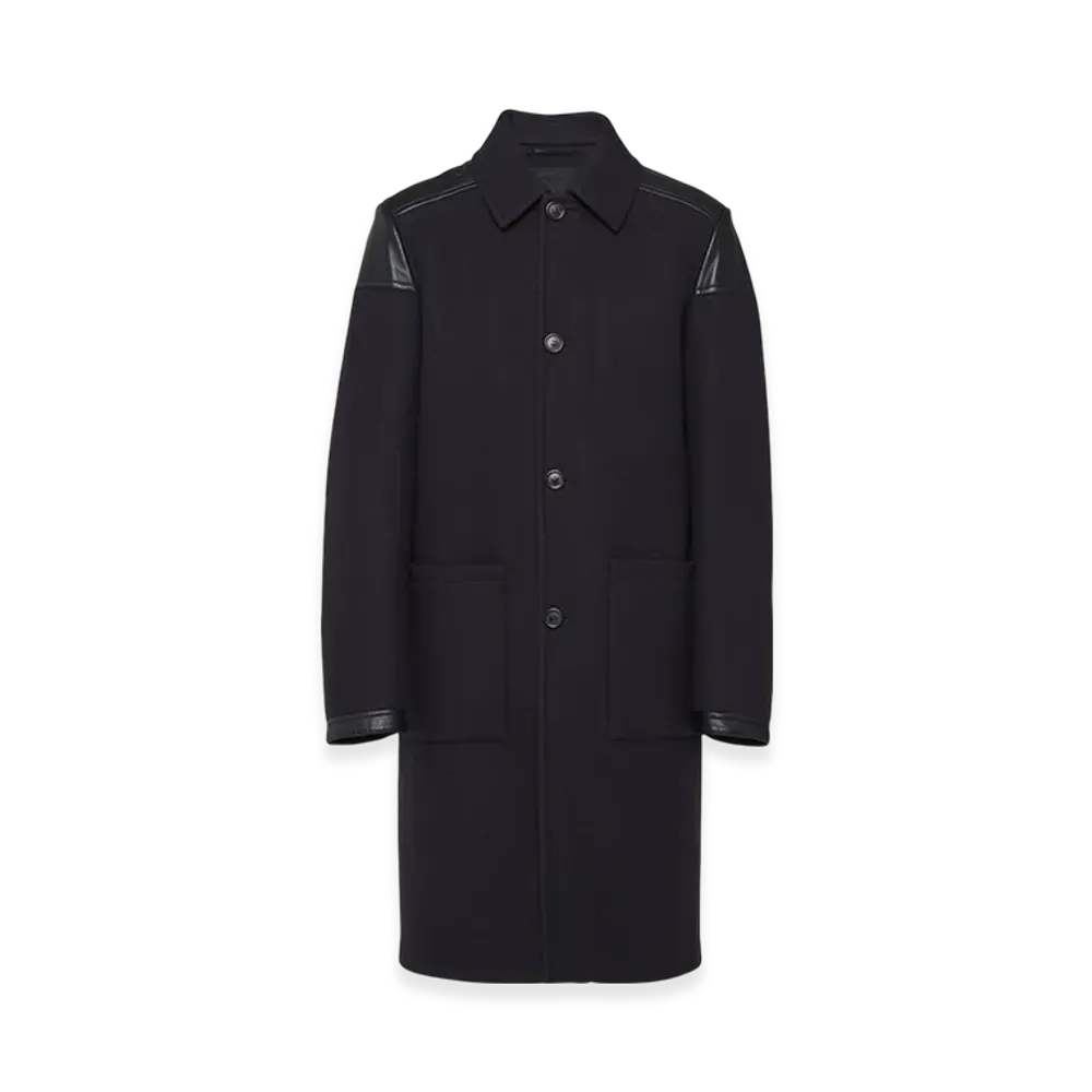 PRADA Wool Blend Coat "Navy"
