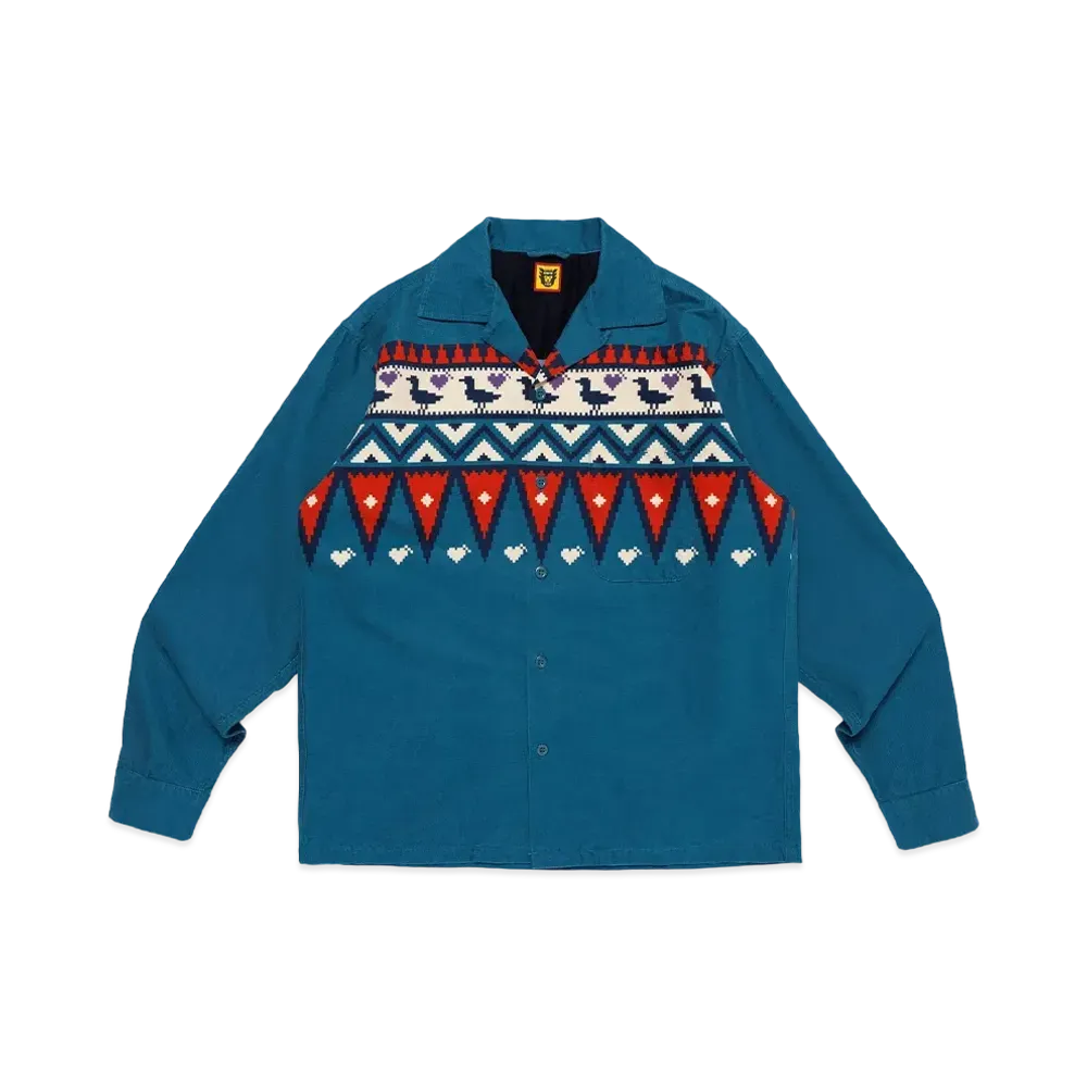 HUMAN MADE Print Corduroy Shirt "Blue"