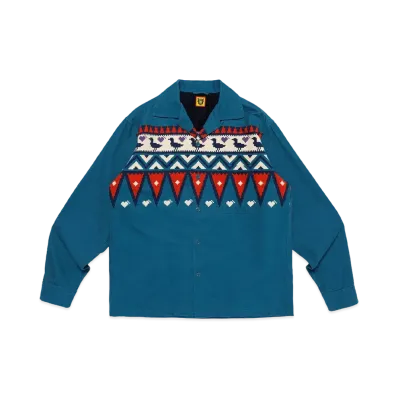 HUMAN MADE Print Corduroy Shirt "Blue"