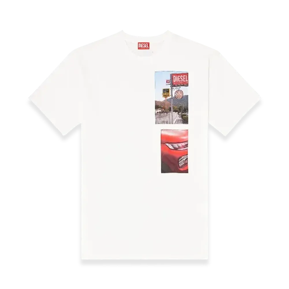 Diesel T-Boxt-T3 T-Shirt With Logo Photo Patches "White"