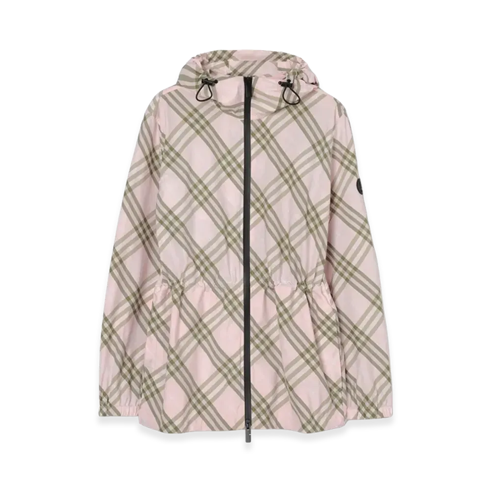 Burberry Women's Check Whitstable Hooded Jacket "Mallow Pink"