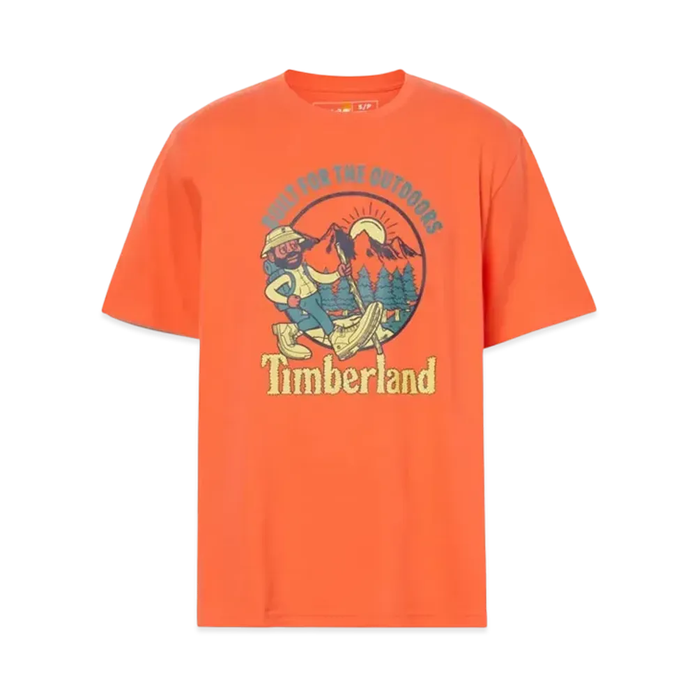 Timberland Allgender Short Sleeve Hike Out Graphic Tee "Coral"