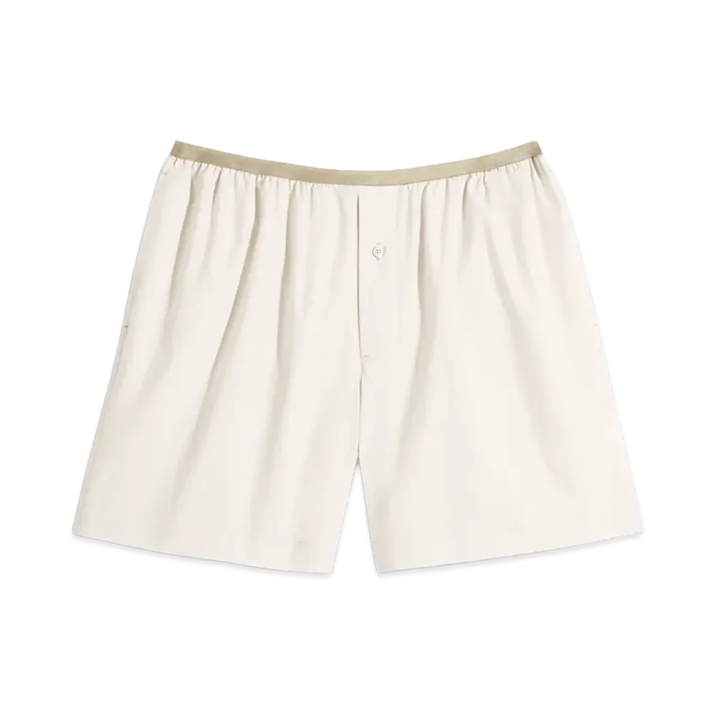 LEMAIRE Women's Washed Cotton Silk Boxer Shorts "Light Cream"