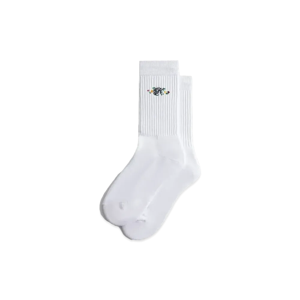 Kith Floral Script K Socks "White"