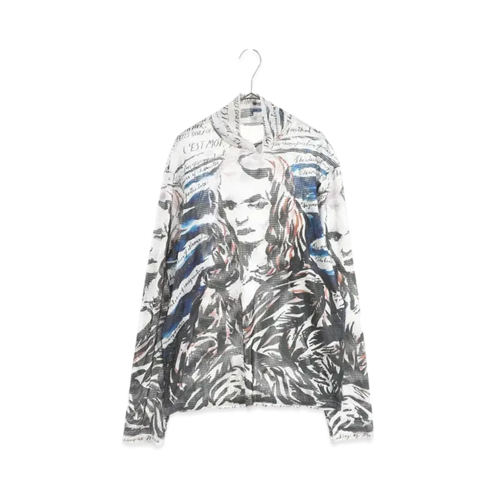 Dior x Raymond Pettibon Men's Allover Pattern Mesh Long Sleeve Sheer Cut Sew "Multicolor"