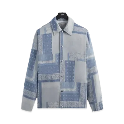 Kith Washed Paisley Coaches Jacket "Light Indigo"
