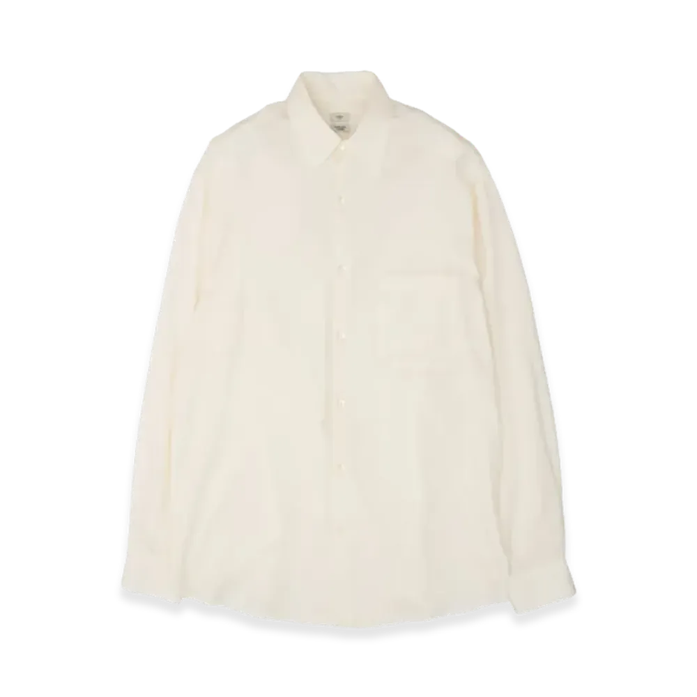 YOKE Cotton Silk Twill Garment-dyed Loosed Shirt "White"
