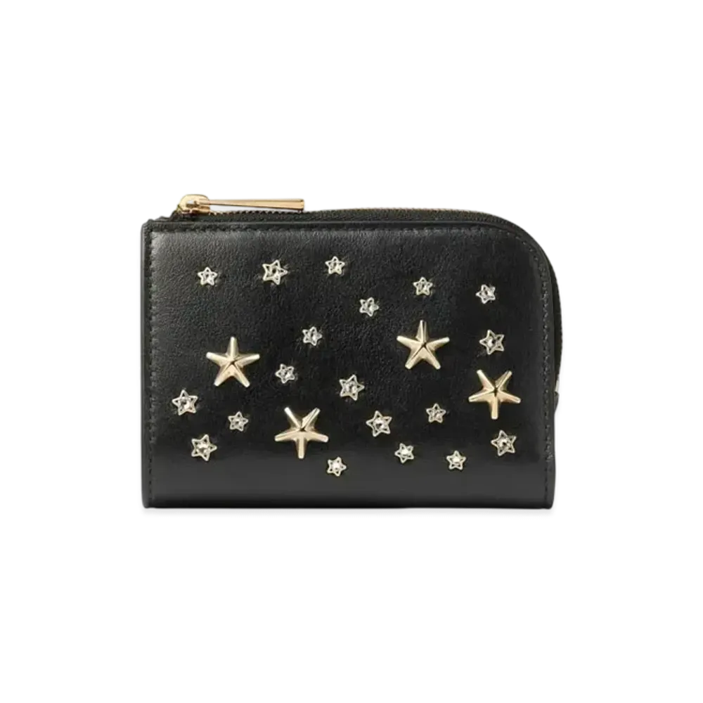 Jimmy Choo Compact Zip Wallet Leather "Black"