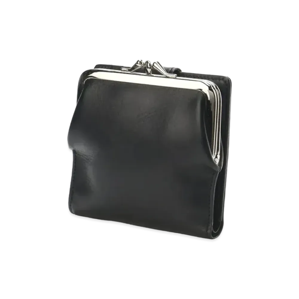 Yohji Yamamoto SEMI GLOSS LEATHER CLASP WALLET SMALL "Black"