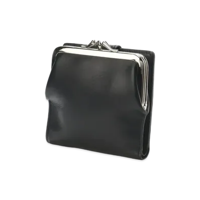 Yohji Yamamoto SEMI GLOSS LEATHER CLASP WALLET SMALL "Black"
