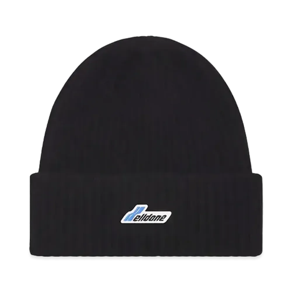 WE11DONE Logo Patched Knit Beanie "Black"