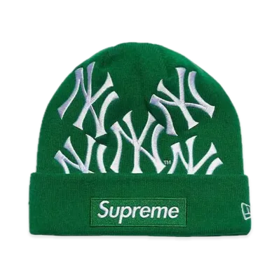 Supreme x New York Yankees x New Era Box Logo Beanie "Green"