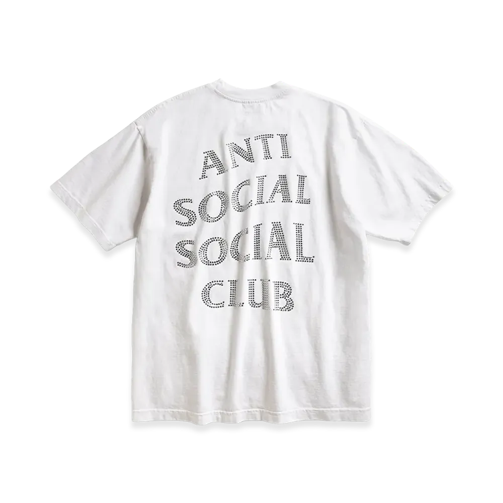 ANTI SOCIAL SOCIAL CLUB Rhinestone Mind Games Tee "White/Pink"