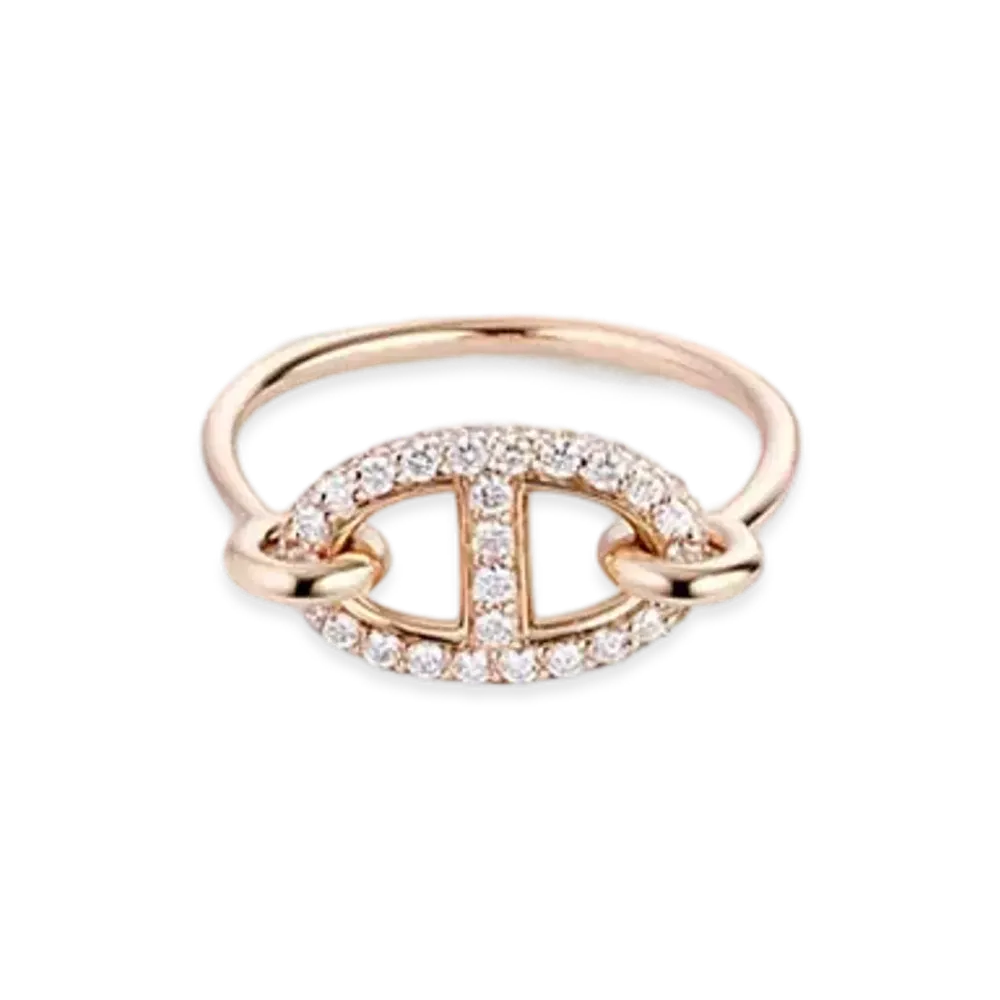 Hermes New Farandole Ring "Pink Gold/Diamond"