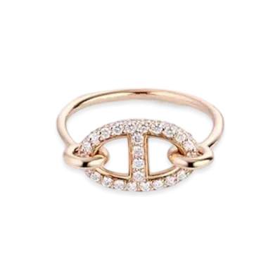 Hermes New Farandole Ring "Pink Gold/Diamond"
