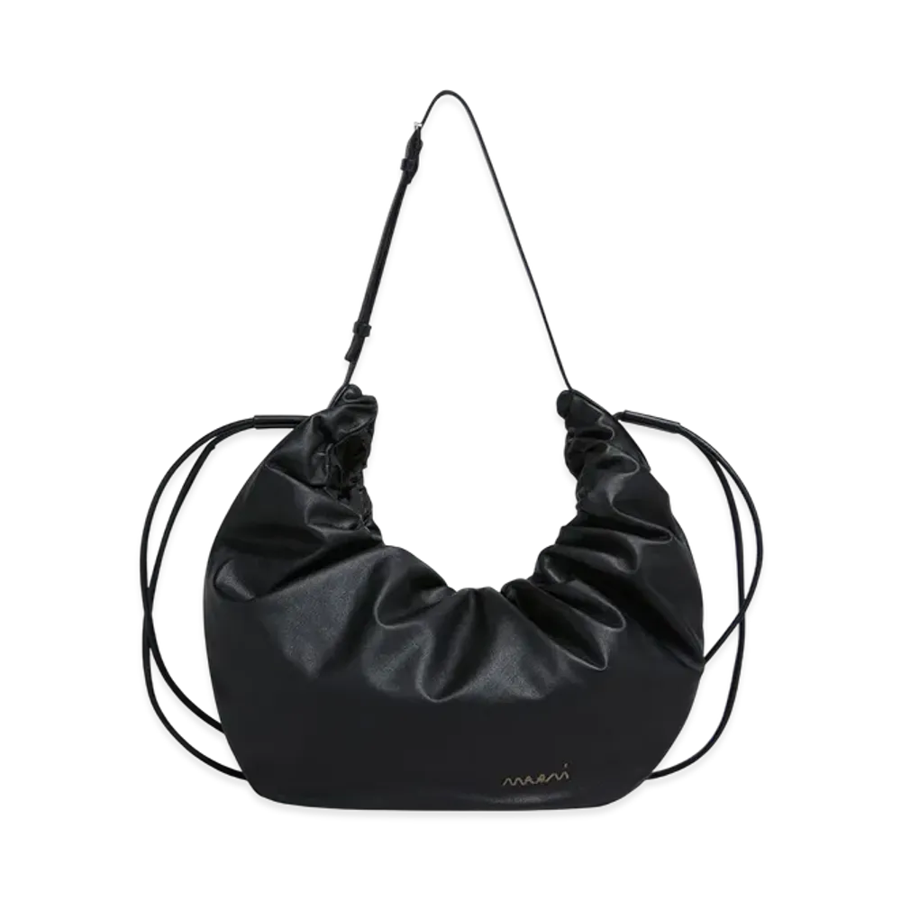 MARNI Chou Chou Medium Hobo Bag in Leather "Black"