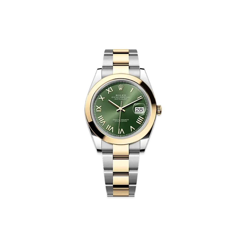 ROLEX Datejust 41 Oystersteel & Yellow Gold "Olive Green"