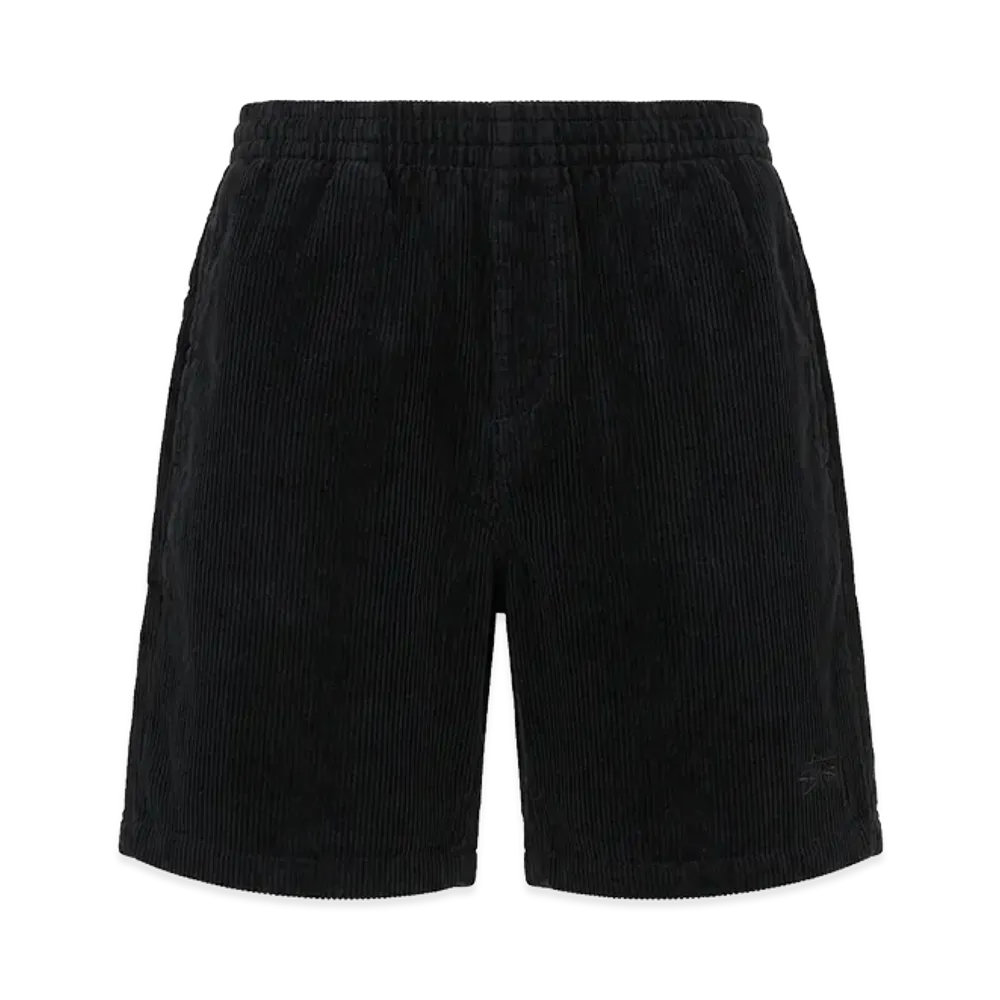 Stussy Wide Wale Cord Beach Shorts "Black"