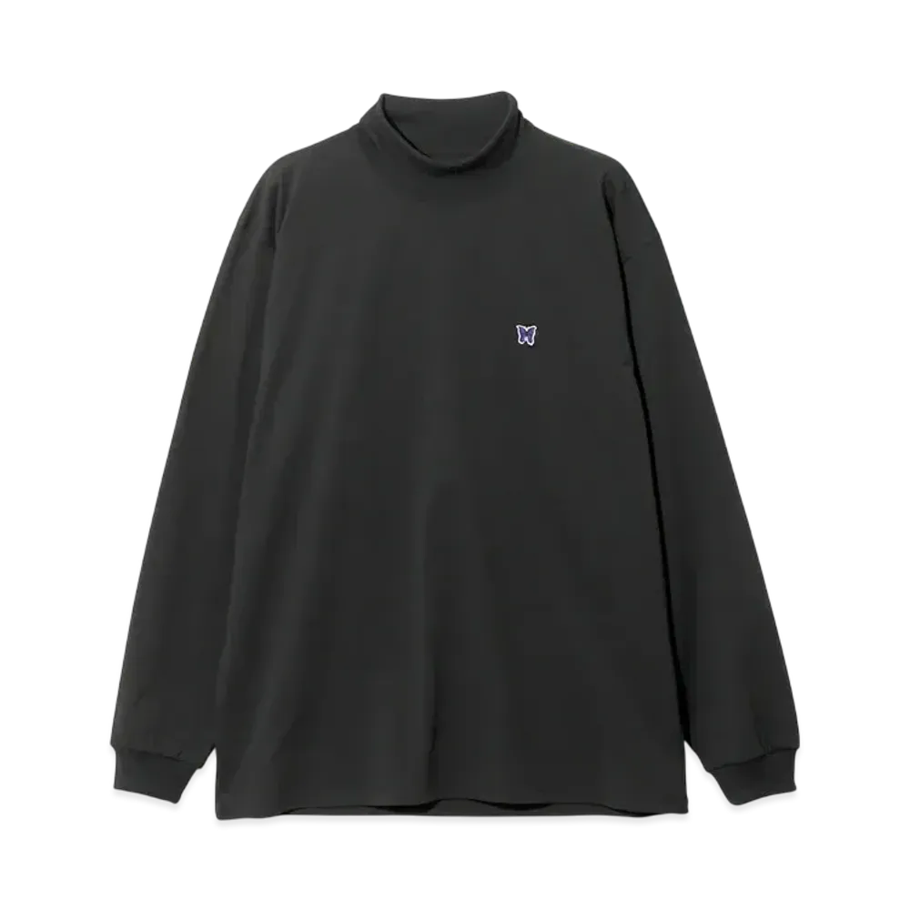 NEEDLES L/S Mock Neck Tee - Poly Jersey "Black"