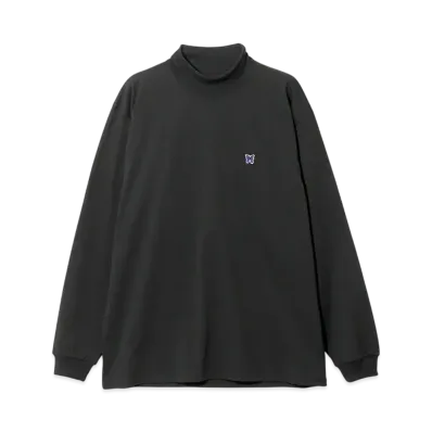 NEEDLES L/S Mock Neck Tee - Poly Jersey "Black"