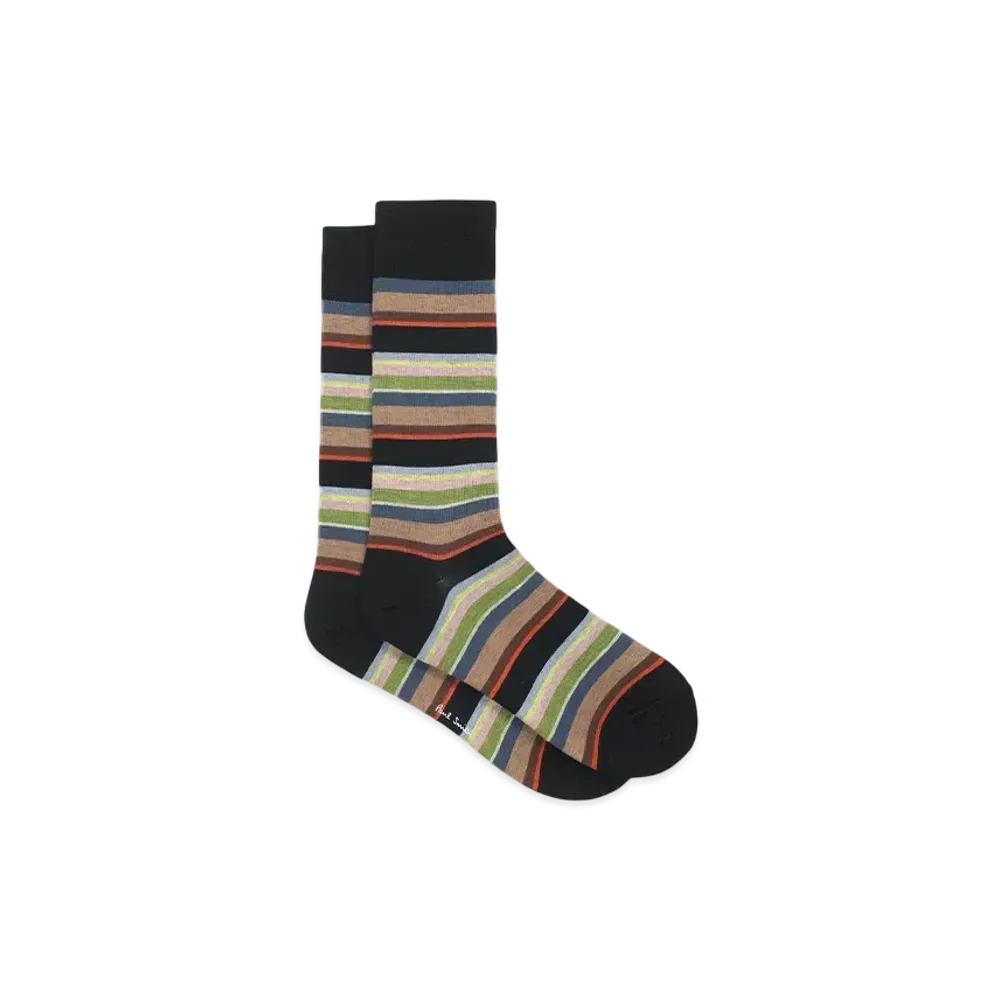 Paul Smith Random Border Socks "Black"