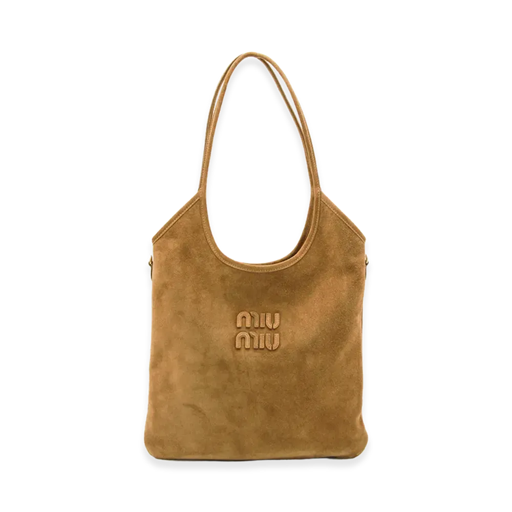 MIU MIU Women's Suede Shopping Bag "Olive Green"
