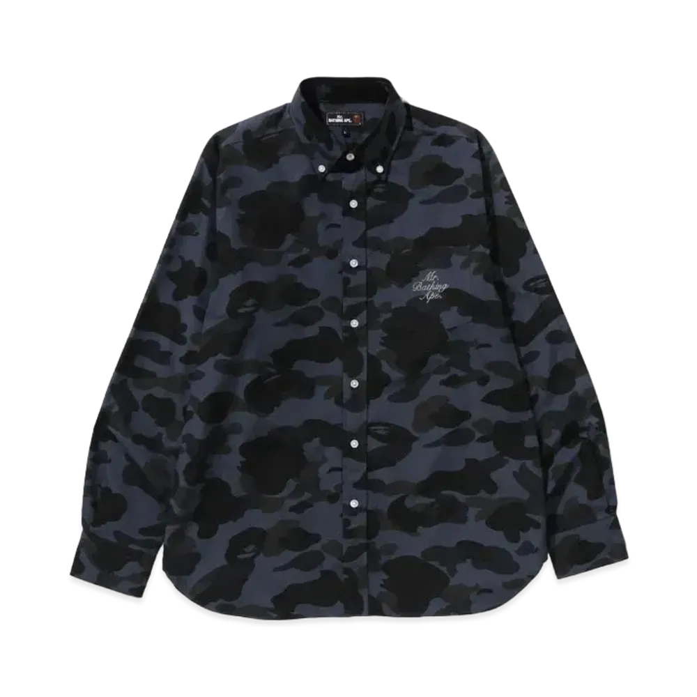 A BATHING APE 1st Camo Button Down Shirt "Black"