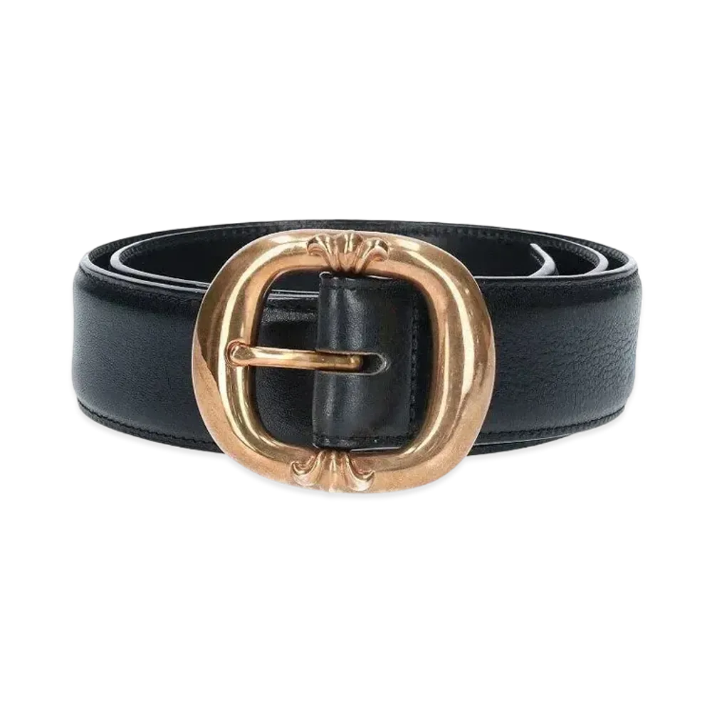 Chrome Hearts 1.5 Gunslinger Leather Belt "Black/Bronze"