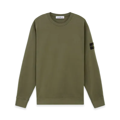 Stone Island 63750 Heavy Cotton Jersey Crewneck Sweatshirt with Ribbing - 24FW "Musk Green"