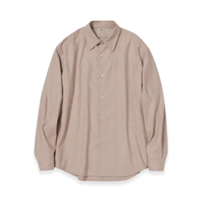 AURALEE Wool Fulling Flannel Shirt "Top Light Pink"
